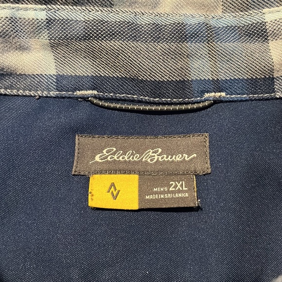 Eddie Bauer Blue Plaid Button-up Shirt, size 2XL, Long Sleeve - Picture 2 of 5